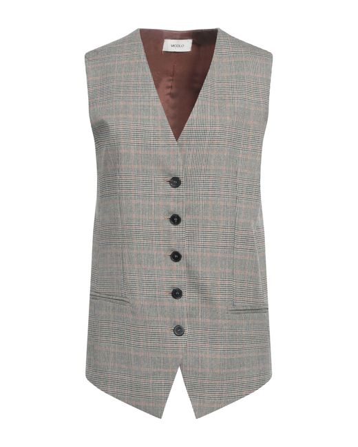 ViCOLO Gray Tailored Vest Polyester, Viscose, Elastane