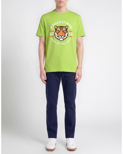Paul & Shark Green T-Shirt Cotton for men