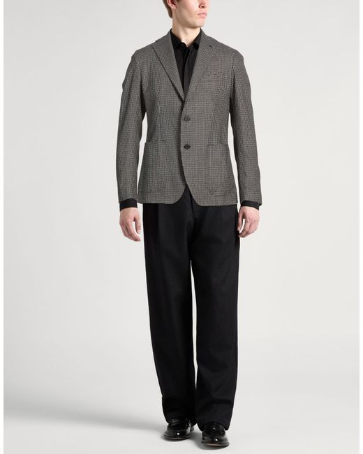 Tagliatore Gray Blazer Wool, Cotton, Polyamide, Elastane for men