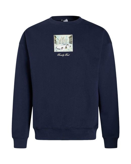FAMILY FIRST Blue Sweatshirt Cotton for men