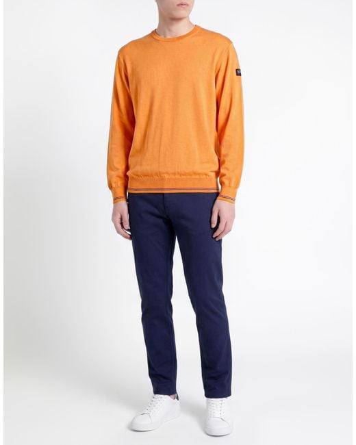 Paul & Shark Orange Sweater Virgin Wool for men