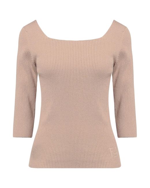 Fendi Brown Ribbed Cotton Sweater