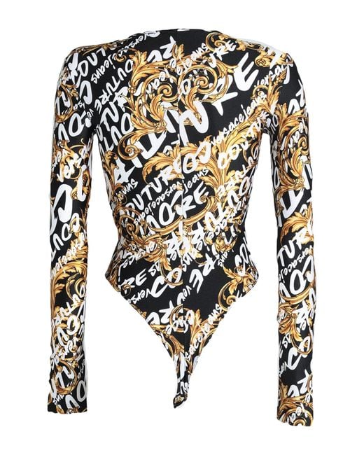 Versace Jeans Couture Black Bodysuit Polyamide, Elastane
