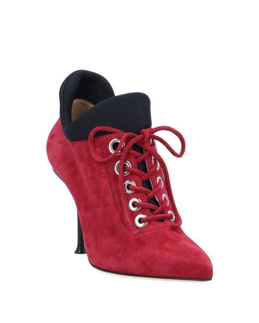 Sergio Rossi Red Ankle Boots