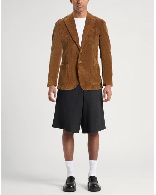 Santaniello Brown Camel Blazer Cotton for men