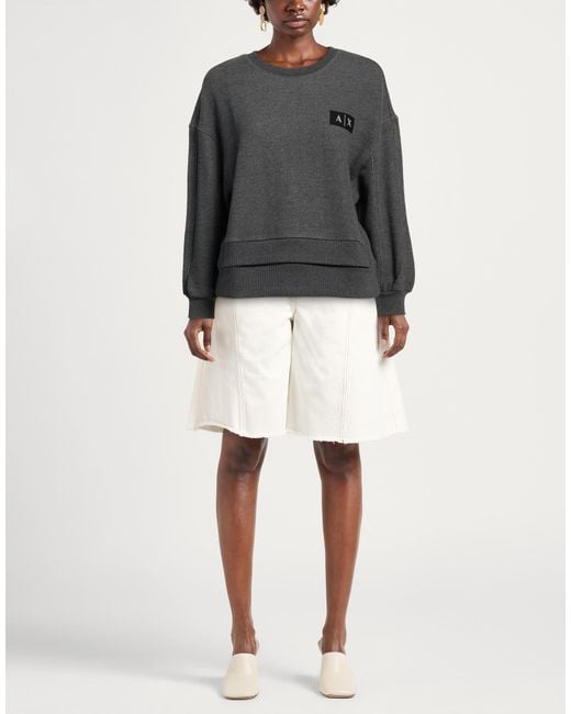 ARMANI EXCHANGE Gray Sweatshirt Cotton, Polyester