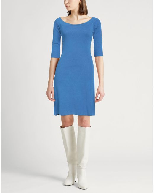 Liu Jo Blue Mini Dress Viscose, Nylon