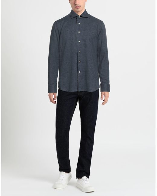 Alessandro Gherardi Blue Midnight Shirt Cotton for men