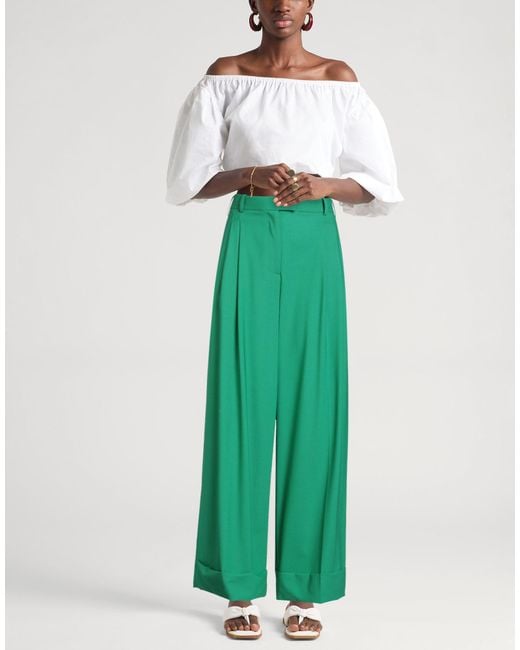 Paul & Joe Green Pants Wool, Elastane