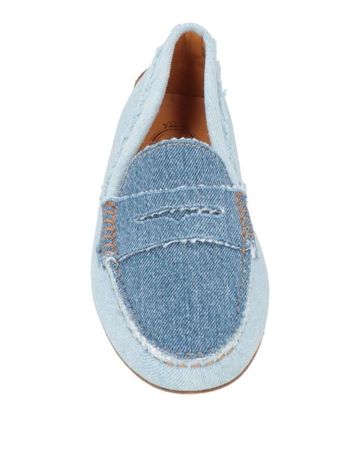 Tod's Blue Loafers Textile Fibers