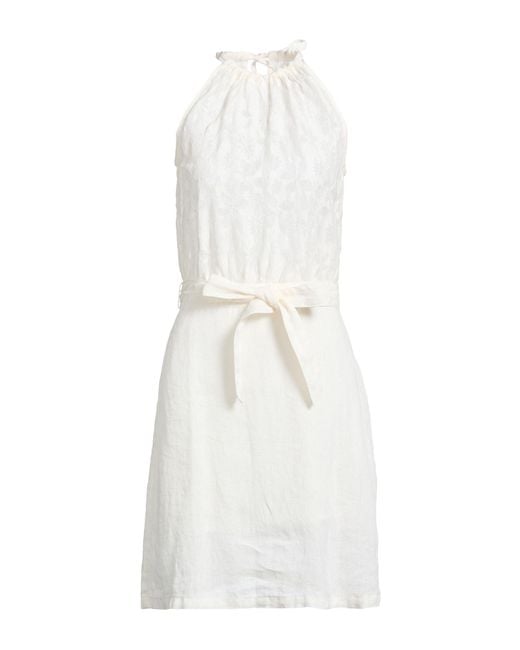 120% Lino White Midi Dresses