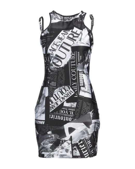 Versace Jeans Couture Black Mini Dress Polyester, Elastane