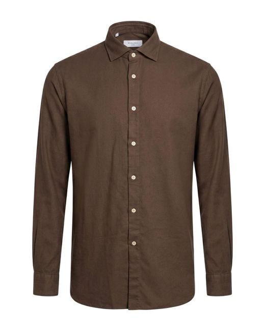 Boglioli Brown Shirt Viscose, Cotton for men