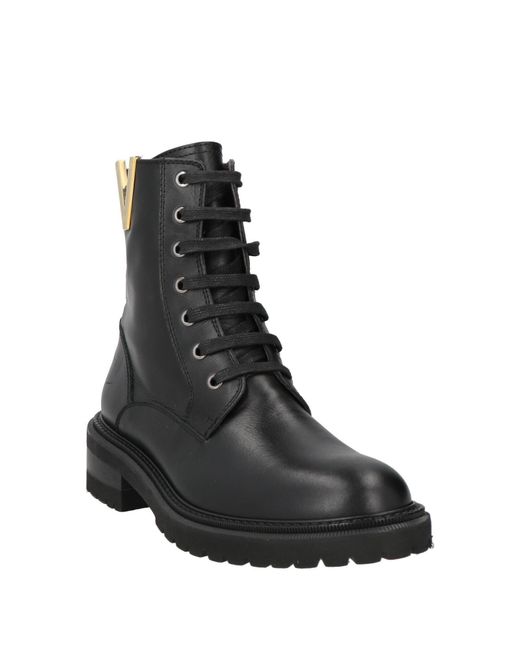 Via Roma 15 Black Ankle Boots Leather
