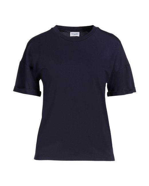 RUE DU BAC Blue T-Shirt Viscose, Polyamide, Elastane
