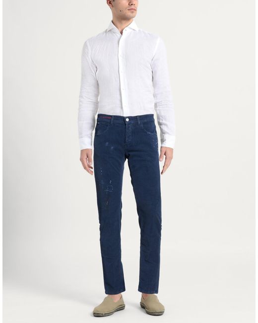 PMDS PREMIUM MOOD DENIM SUPERIOR Blue Pants Cotton, Elastane for men
