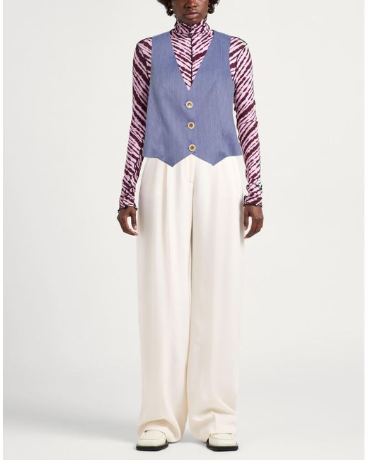 Siste's Blue Tailored Vest Polyester, Elastane, Viscose