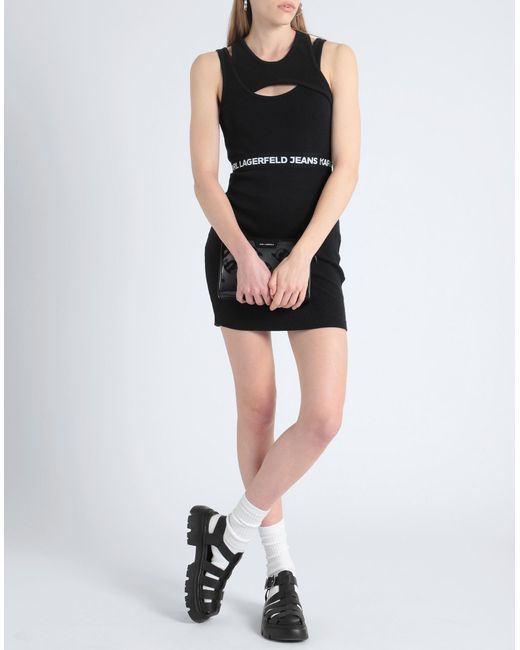 Karl Lagerfeld Black Minikleid im Layering-Look