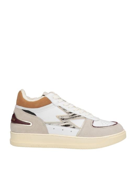Moaconcept White Sneakers Soft Leather, Textile Fibers