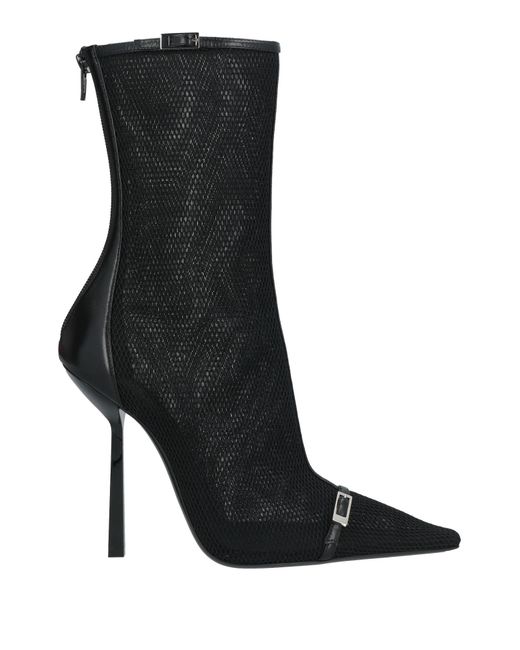 Saint Laurent Black Ankle Boots Leather, Textile Fibers