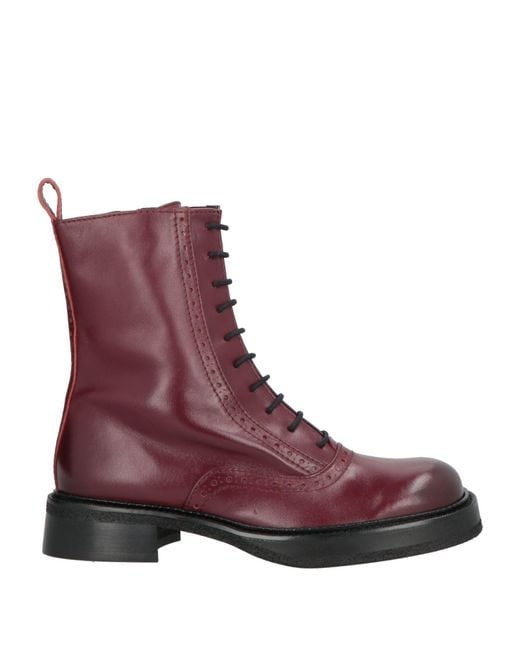 Ras Purple Garnet Ankle Boots Leather