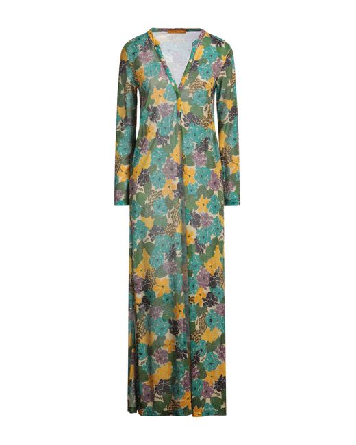 Siyu Green Maxi Dress Viscose, Polyester, Polyamide