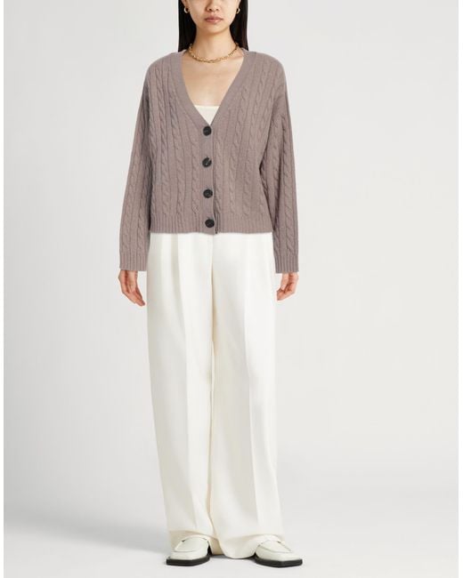 Peserico Brown Cardigan Virgin Wool, Silk, Viscose, Cashmere, Polyester