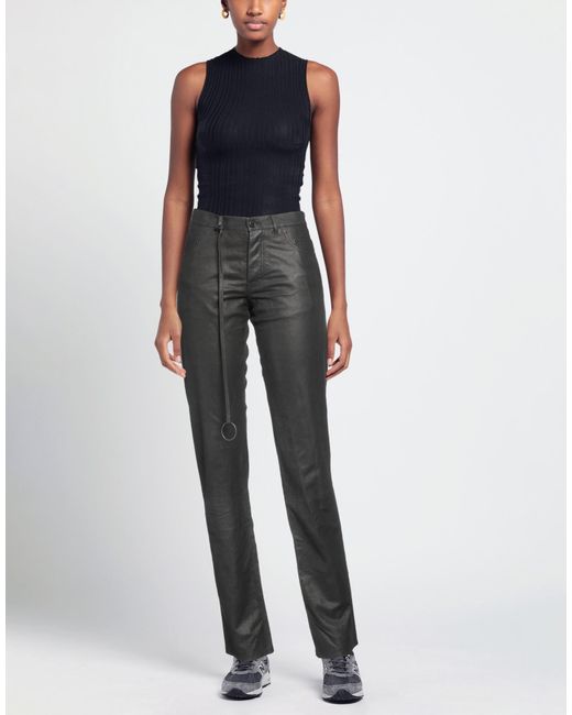 Ann Demeulemeester Gray Pants Soft Leather