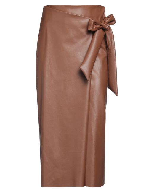 Toy G. Brown Midi Skirt Polyurethane