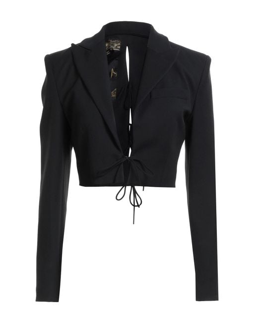 Versace Jeans Couture Black Jacket Viscose, Polyamide, Elastane