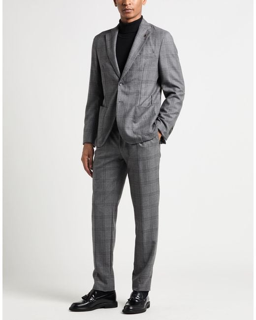 Paoloni Gray Suit Virgin Wool, Elastane for men