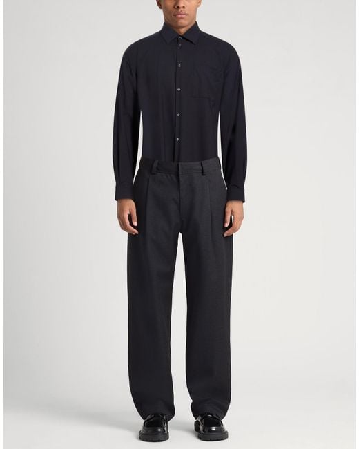 Laneus Blue Midnight Shirt Virgin Wool, Elastane for men