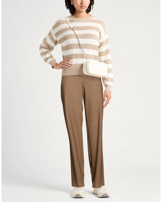 Marella Brown Pants Polyester, Virgin Wool, Elastane