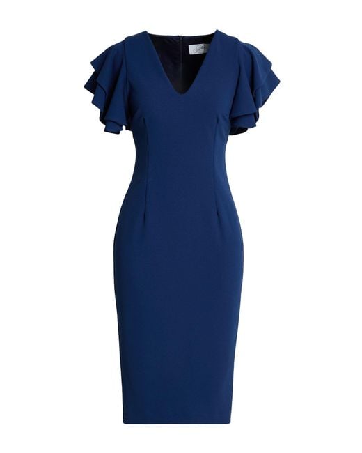 Soallure Blue Midi Dresses