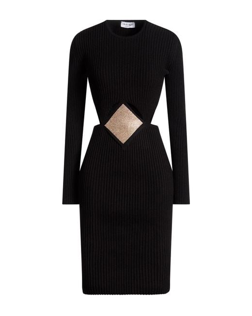 Odi Et Amo Black Midi Dress Viscose, Polyester, Polyamide