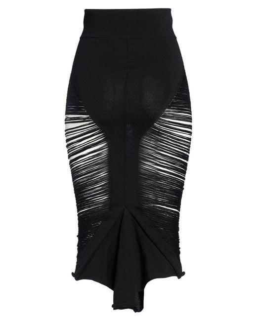 Rick Owens Black Midi Skirts