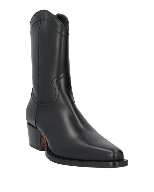 DSquared² Black Calfskin Pointed-Toe Cowboy Boots for men