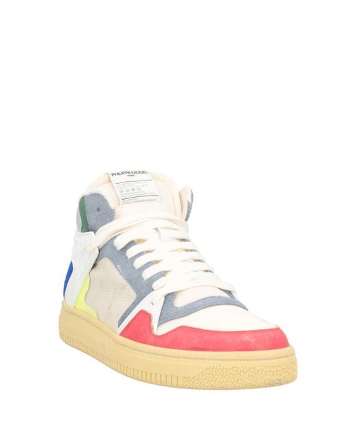 Philippe Model Pink Sneakers Leather, Textile Fibers for men