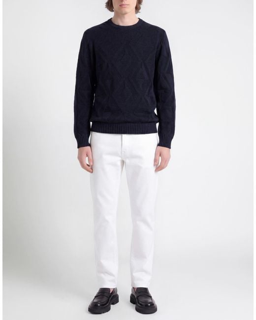 Alpha Studio Blue Sweater Merino Wool for men
