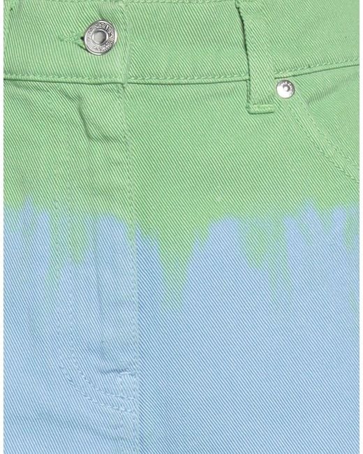 MSGM Green Denim Shorts Cotton