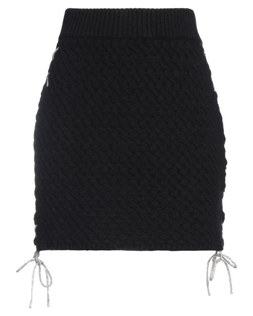 GIUSEPPE DI MORABITO Black Mini Skirt Merino Wool, Cashmere