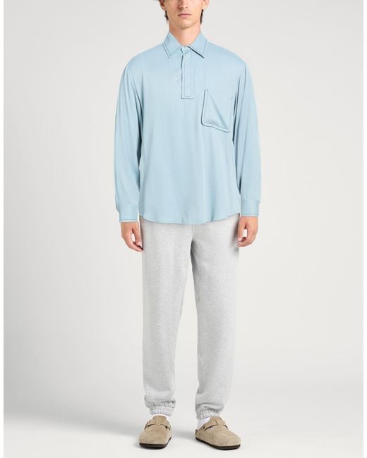 Sandro Blue Sky Shirt Acetate, Viscose for men