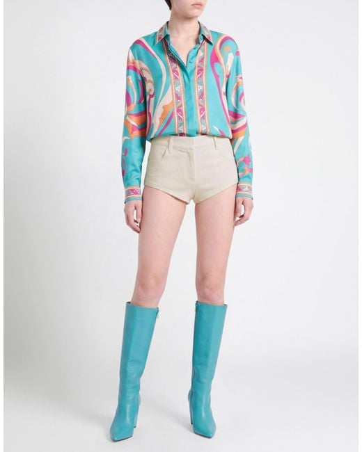 Emilio Pucci Natural Shorts & Bermuda Shorts Viscose, Elastane