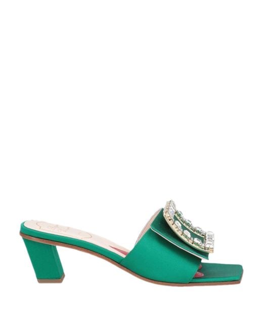 Roger Vivier Green Sandals Textile Fibers