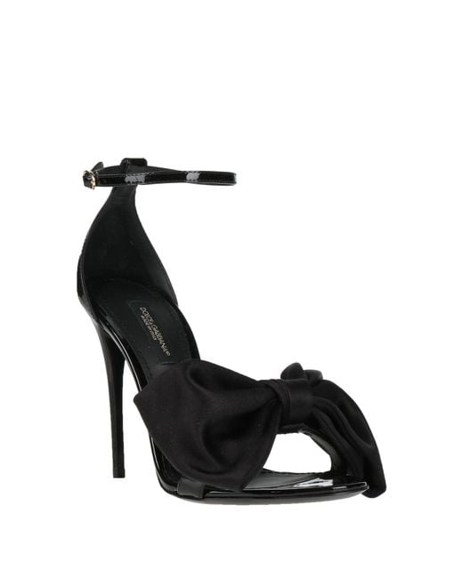 Dolce & Gabbana Black Sandals Calfskin, Silk