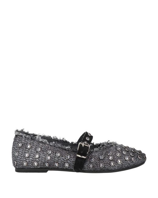 Divine Follie Gray Ballet Flats Natural Raffia