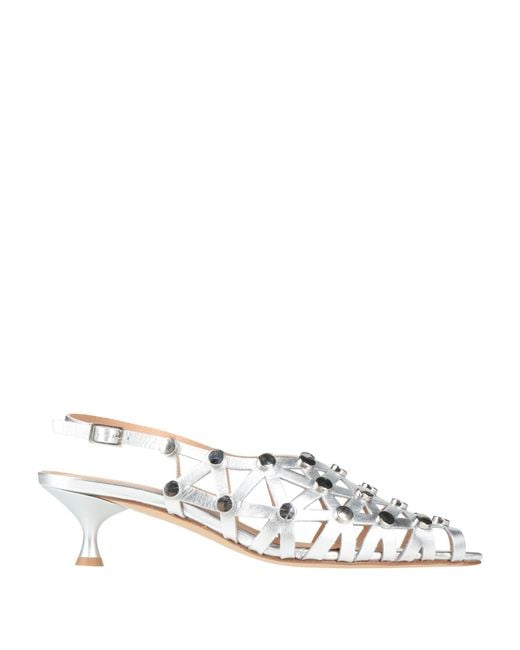 GISÉL MOIRÉ White Sandals Leather