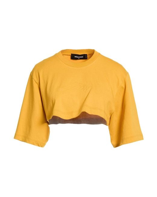 DSquared² Yellow Icon Marigold T-Shirt Cotton