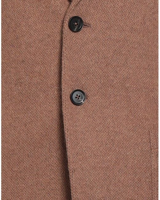 Paoloni Brown Camel Blazer Wool, Polyamide for men