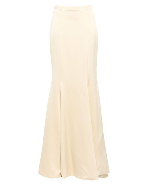 KAROLINE LANG Natural Maxi Skirt Silk